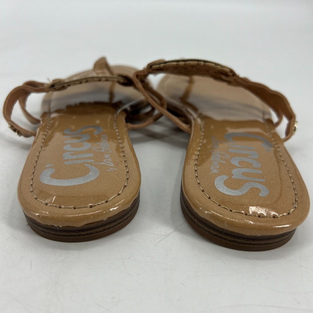 Sam Edelman Circus Women Brown Cherri Tan Faux Leather Flip Flop Sandal Size 8.5 - Picture 7 of 11